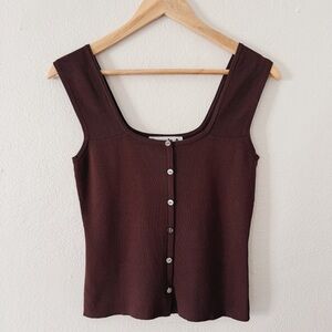 90s VINTAGE BUTTON DOWN KNIT TANK